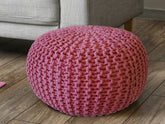Eva - Pouf - rose - 100% coton recyclé - Ø 55 cm, hauteur 37 cm